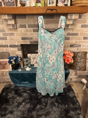 Women’s Floral Aqua Dress